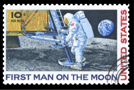 Man on
            The Moon Postage